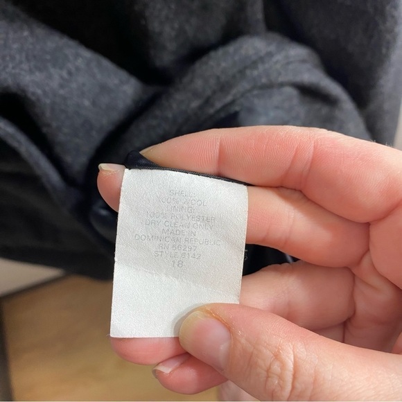 Andrea 100% Wool Hooded Maxi Trench Pea Coat Sz 16 Button Down Jacket - Picture 11 of 11